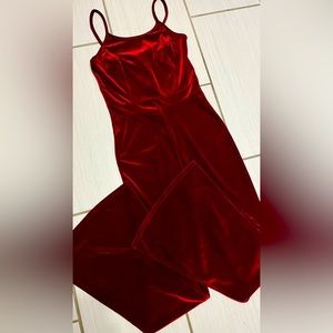 Red Velvet Tank Romper